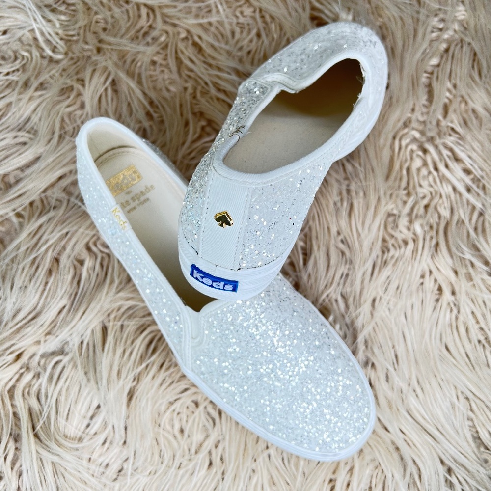 Keds for Kate Spade tennis shoes in a blinding sparkling style, size 7